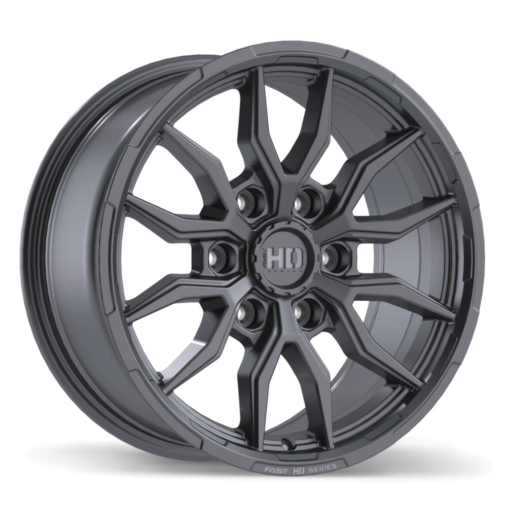 Fast HD Grit, 17x8.0, 6x139.7, ET24, CB78, Satin Gunmetal with Milling - F279-1780-83MT+24C780