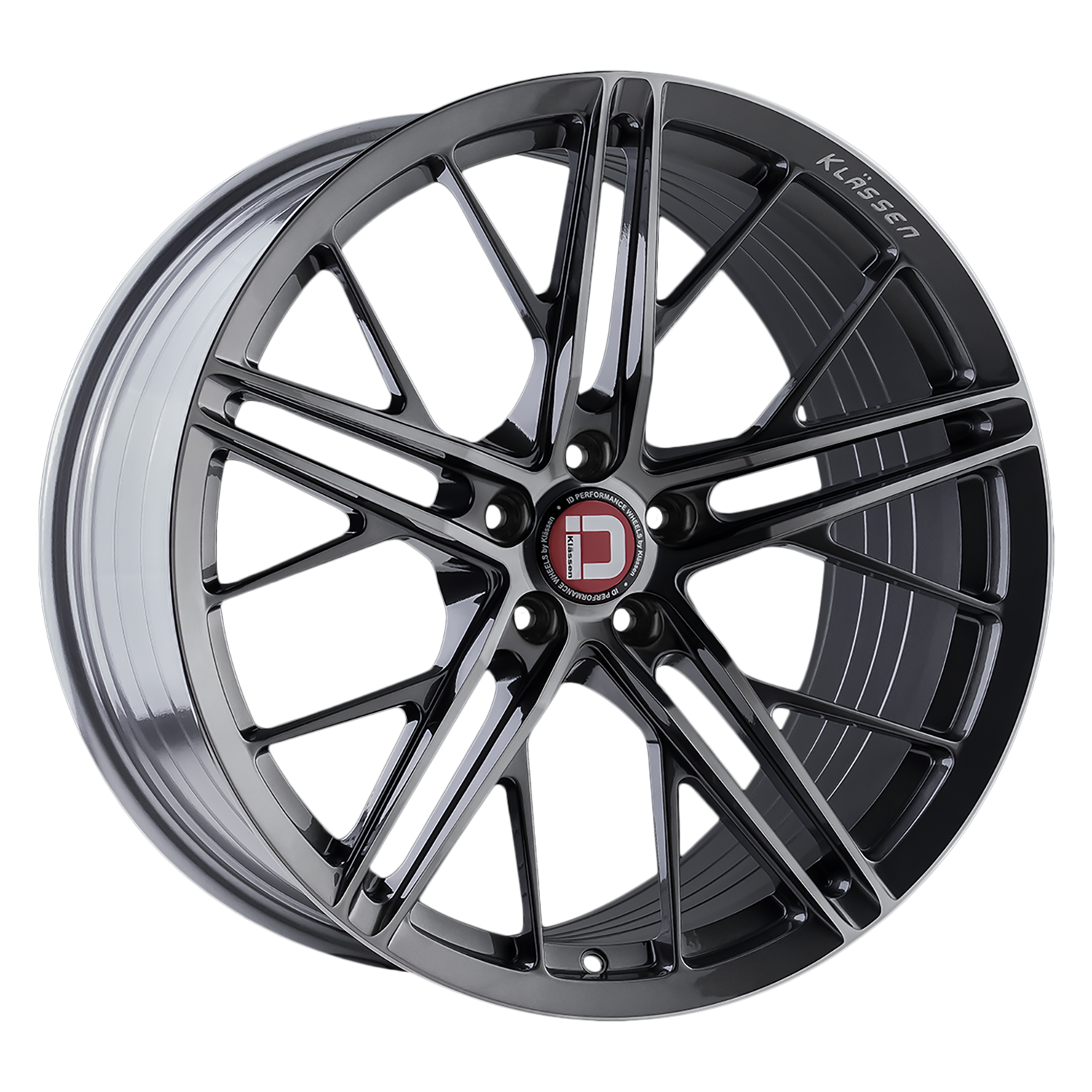Klassen ID F53R, Deep Concave Profile, 20x10, 5x100 to 5x132, ET15 to 45, CB54.1 to 84.1, Dark Graphite Metallic
