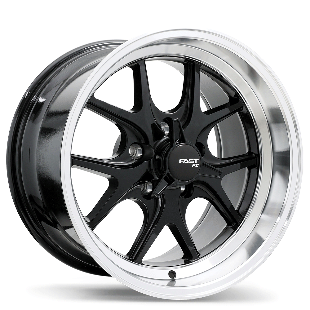 Fast Wheels FC04V, 18x11.0, 5x120, ET5, CB70.3, Gloss Black with Machined Lip - FC04V-1810-12BP+05C703