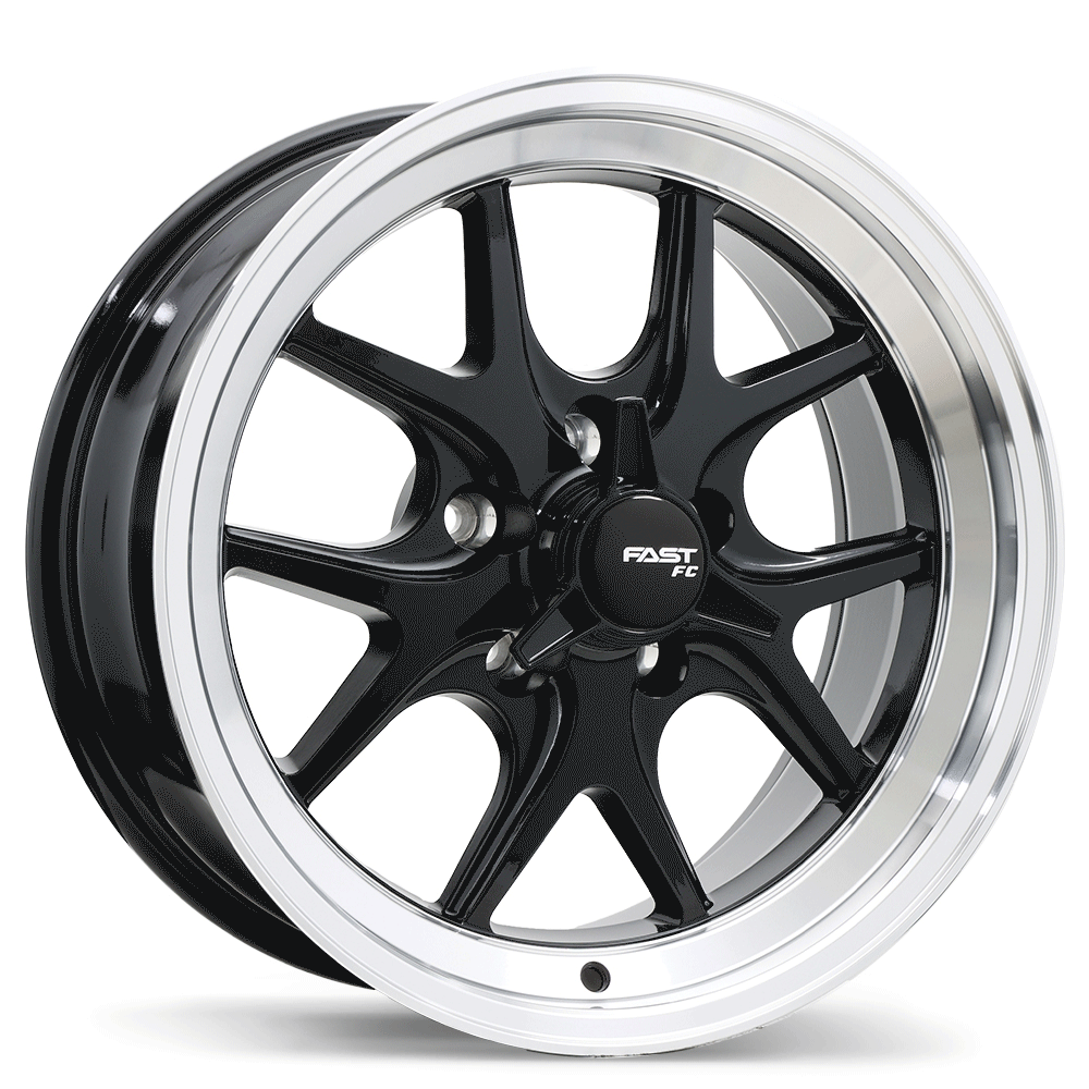 Fast Wheels FC04V, 17x8.0, 5x120.65, ET10, CB72.6, Gloss Black with Machined Lip - FC04V-1780-61BP+10C726