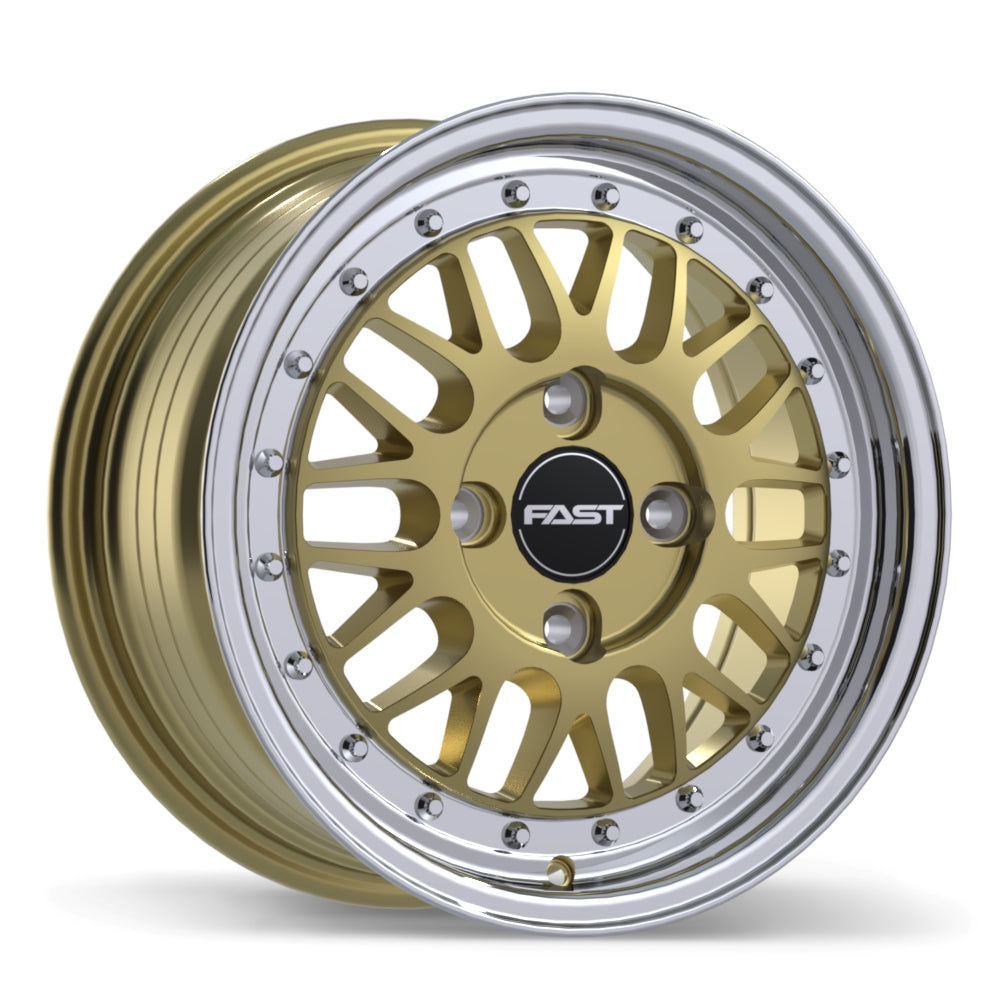 Fast Wheels FR01, 15x7.0, 4x114.3, ET40, CB72.6, Gloss Gold with Machined Lip - FR01-1570-48DP+40C726