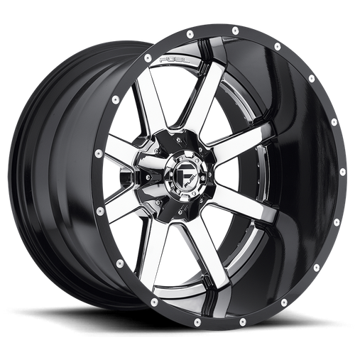 Fuel 1PC D260 MAVERICK, 20X10, 6X135/6X139.7, ET-19, CB106.1, CHROME PLATED GLOSS BLACK LIP
