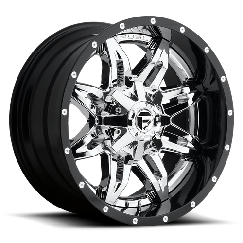Fuel 1PC D266 LETHAL, 20X10, 8X170, ET-19, CB125.1, CHROME PLATED GLOSS BLACK LIP