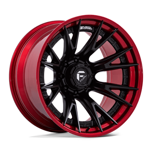 Fuel 1PC FC402 CATALYST, 22X12, 8X170, ET-44, CB125.1, MATTE BLACK W/ CANDY RED LIP