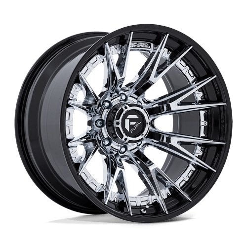 Fuel 1PC FC402 CATALYST, 20X10, 8X170, ET-18, CB125.1, CHROME W/ GLOSS BLACK LIP