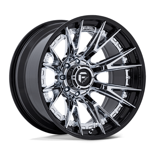 Fuel 1PC FC402 CATALYST, 22X12, 8X180, ET-44, CB124.2, CHROME W/ GLOSS BLACK LIP