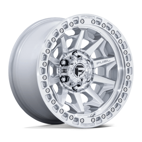 Fuel 1PC D883 COVERT, 17X9, 5X127, ET-12, CB71.5, SILVER W/ MACHINED FACE