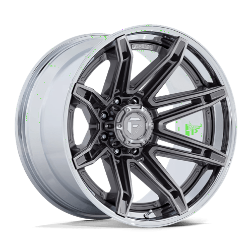 Fuel 1PC FC401 BRAWL, 22X12, 6X139.7, ET-44, CB106.1, PLATINUM W/ CHROME LIP