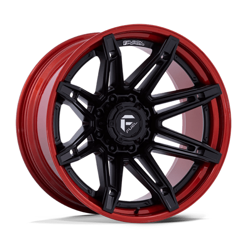 Fuel 1PC FC401 BRAWL, 22X12, 6X139.7, ET-44, CB106.1, MATTE BLACK W/ CANDY RED LIP FC401MQ22126844N