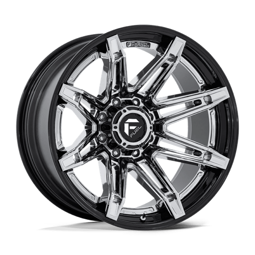 Fuel 1PC FC401 BRAWL, 22X10, 6X139.7, ET-18, CB106.1, CHROME W/ GLOSS BLACK LIP