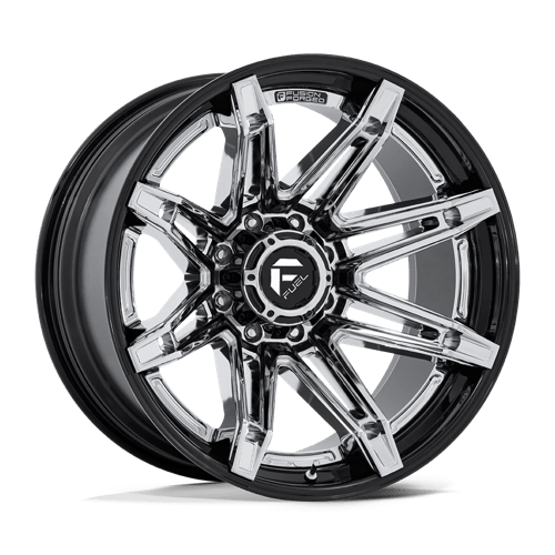 Fuel 1PC FC401 BRAWL, 22X12, 8X170, ET-44, CB125.1, CHROME W/ GLOSS BLACK LIP FC401PB22128744N