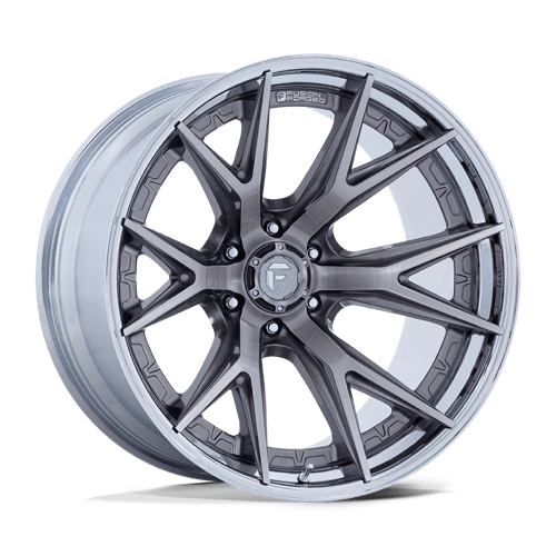 Fuel 1PC FC402 CATALYST, 18X9, 6X139.7, ET1, CB106.1, PLATINUM W/ CHROME LIP