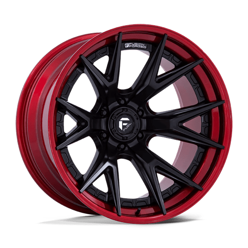 Fuel 1PC FC402 CATALYST, 18X9, 6X135, ET1, CB87.1, MATTE BLACK W/ CANDY RED LIP