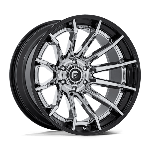 Fuel 1PC FC403 BURN, 24X12, 6X139.7, ET-44, CB106.1, CHROME W/ GLOSS BLACK LIP