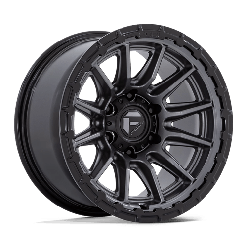 Fuel 1PC FC866 PISTON, 22X10, 6X139.7, ET-18, CB106.1, MATTE GUNMETAL GLOSS BLACK LIP