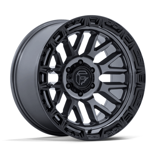 Fuel 1PC FC890 RAIL, 20X10, 5X127, ET-18, CB71.5, GLOSS GUNMETAL W/ G-BLK LIP