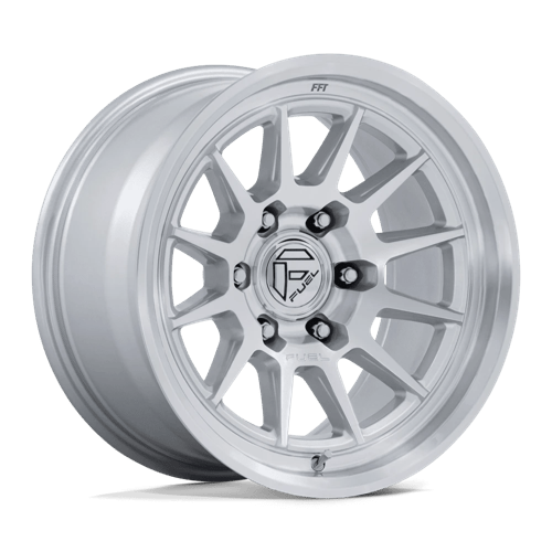 Fuel 1PC FC902 SPUR, 17X9, 6X4.5, ET-12, CB66.06, GLOSS SILVER W/ MACHINED FACE