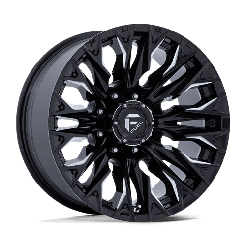 Fuel 1PC D803 FLAME, 20X9, 8X180, ET1, CB124.2, GLOSS BLACK MILLED