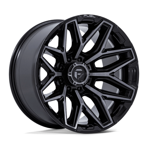 Fuel 1PC FLUX, 20X9, 8X180, ET1, CB124.2, GLOSS BLACK BRUSH FC GRAY DDDT