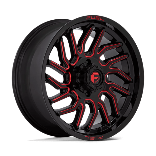 Fuel 1PC D808 HURRICANE, 20X9, 6X139.7, ET20, CB106.1, GLOSS BLACK MILLED RED TINT