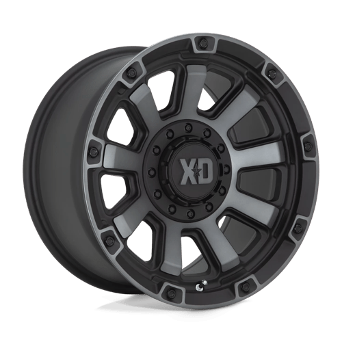 XD XD852 GAUNTLET, 17X9, 6X135/6X139.7, ET0, CB106.1, SATIN BLACK W/ GRAY TINT