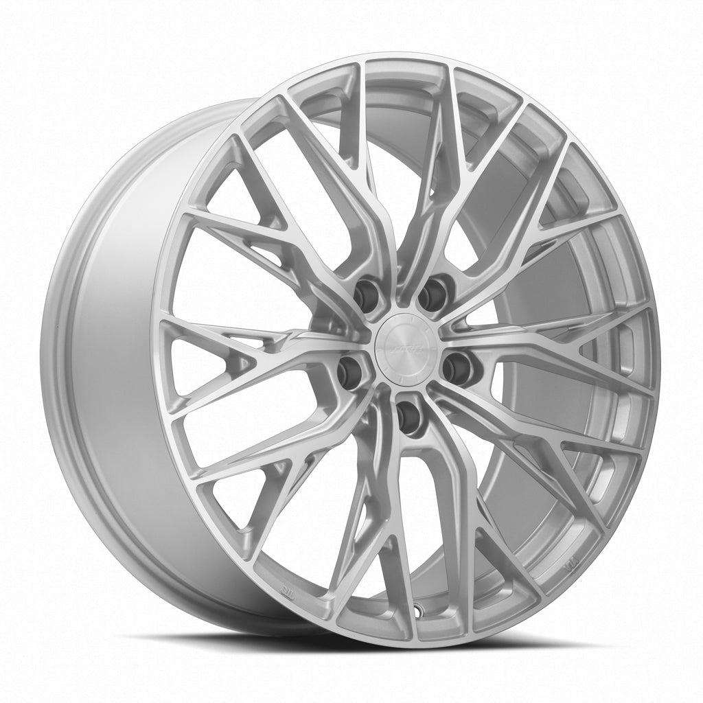 MRR GF5, 19x8.5, 5x100 to 5x120.7, ET20 to 40, CB66.6 to 74.1, Silver Machined Face