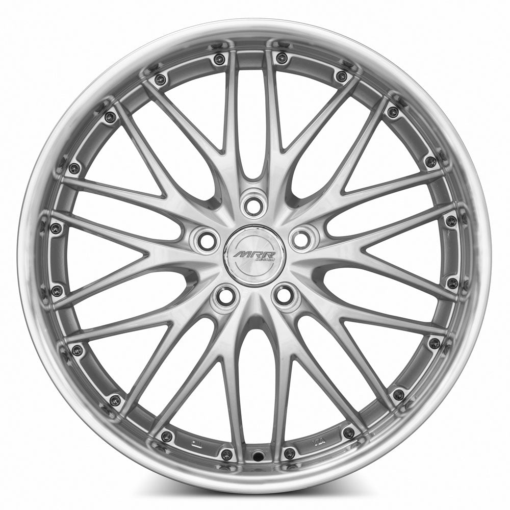 MRR GT1, 19x8.5, 5x100 to 5x120.7, ET20 to 45, CB66.6 to 74.1, Hyper Silver Machined Lip