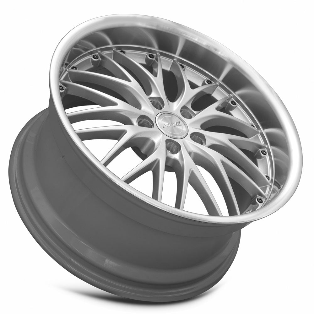 MRR GT1, 18x9.5, 5x100 to 5x120.7, ET24 to 45, CB66.6 to 74.1, Hyper Silver Machined Lip