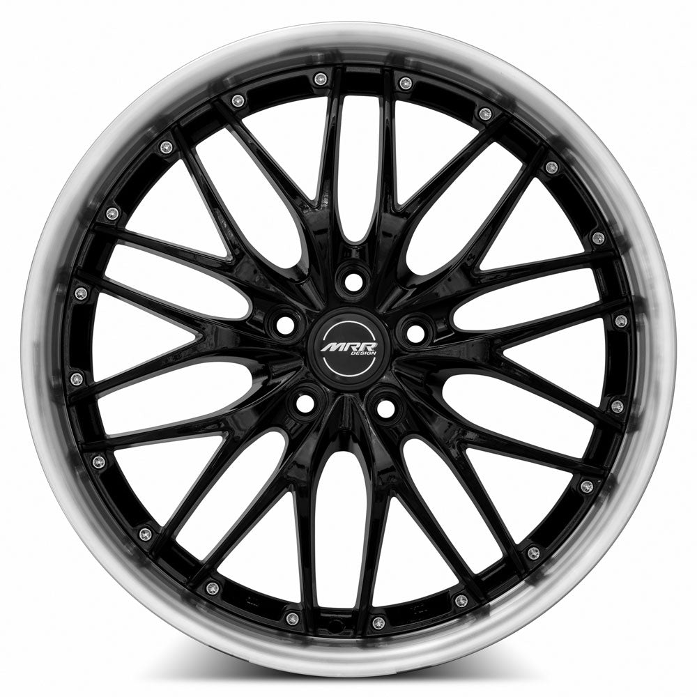 MRR GT1, 20x8.5, 5x112, ET35, CB66.6, Black Machined Lip
