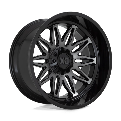 XD XD859 GUNNER, 20X10, 5X127/5X139.7, ET-18, CB78.1, GLOSS BLACK MACH W/ GRAY TINT