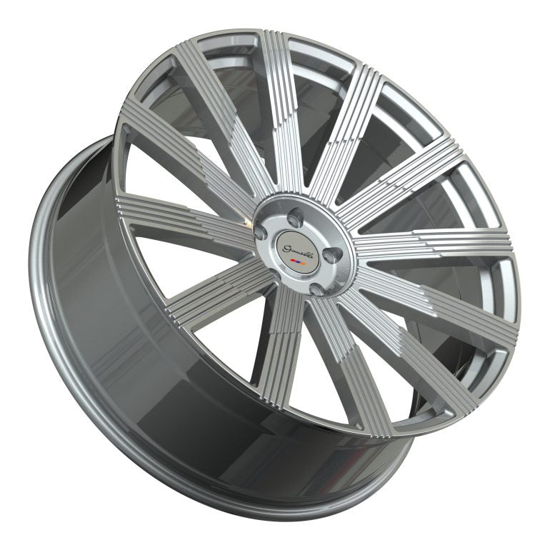 Gianelle Beirut, Deep Profile, 24x10, 5x112/5x120, ET22, CB72.56, Machined Silver