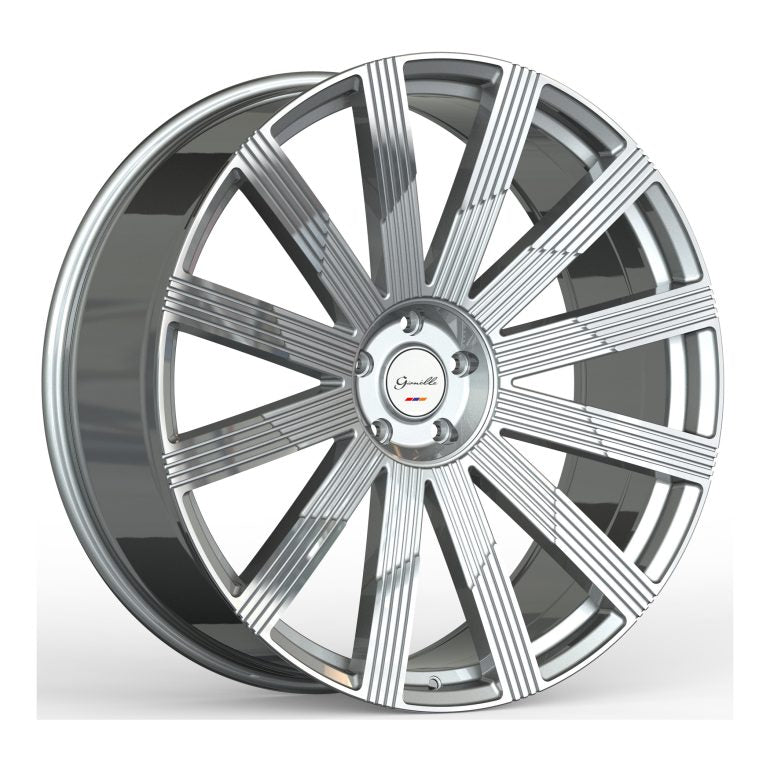 Gianelle Beirut, Deep Profile, 24x10, 5x112/5x120, ET22, CB72.56, Machined Silver