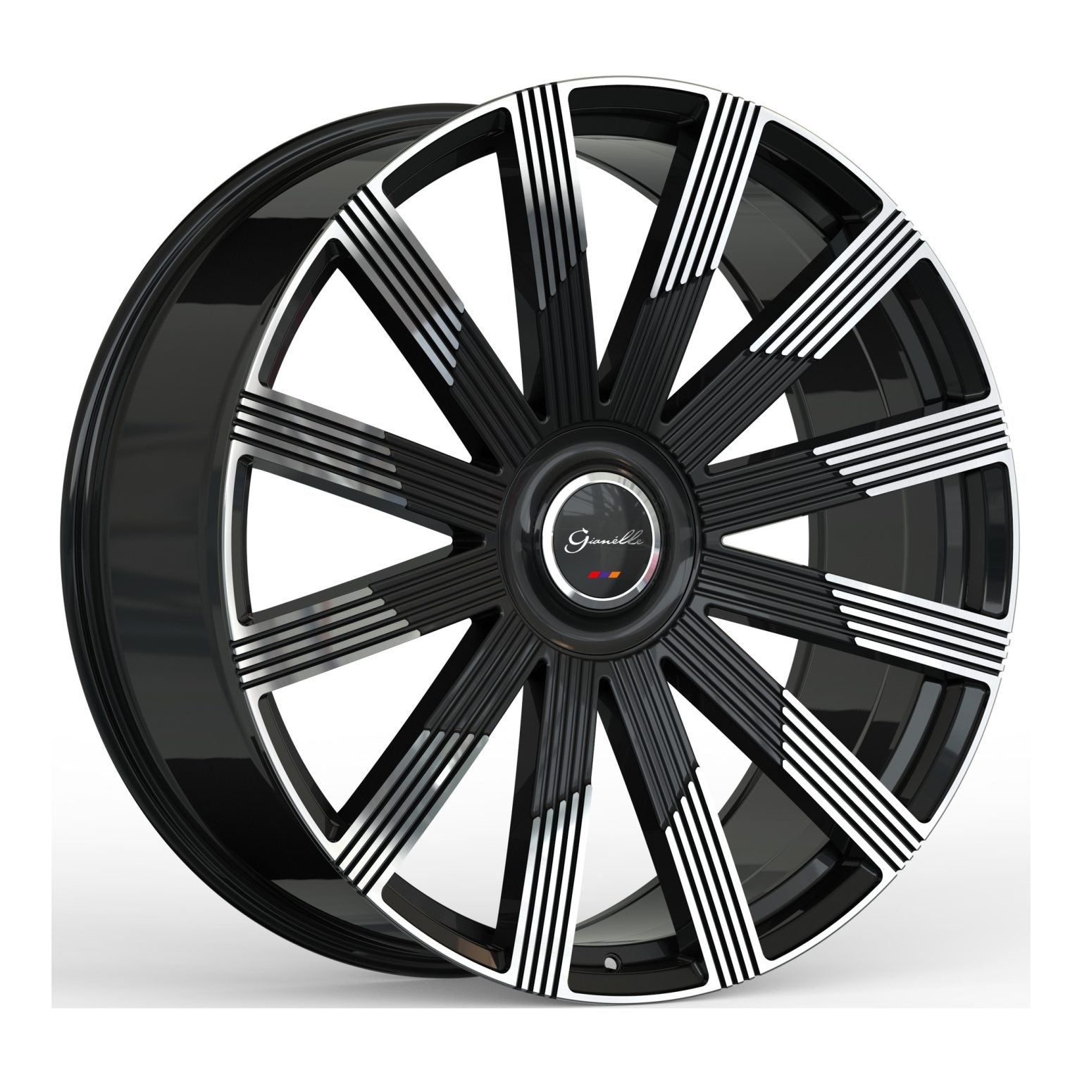 Gianelle Beirut, Regular Profile, 24X9.5, 5x112/5x120, ET15, CB72.56, Machined Black