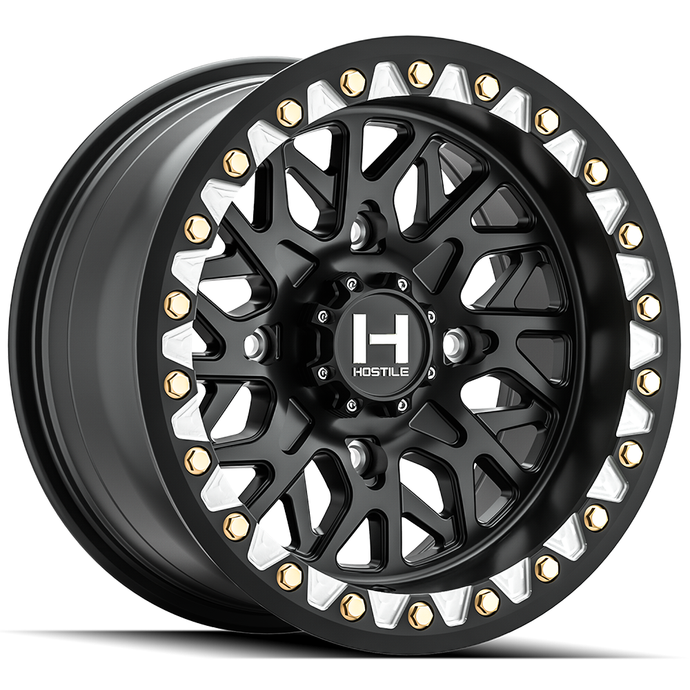 Hostile (UTV) Ridgecrest-Beadlock, 15x8, 4x137, ET0, CB110.2, Asphalt (Satin)
