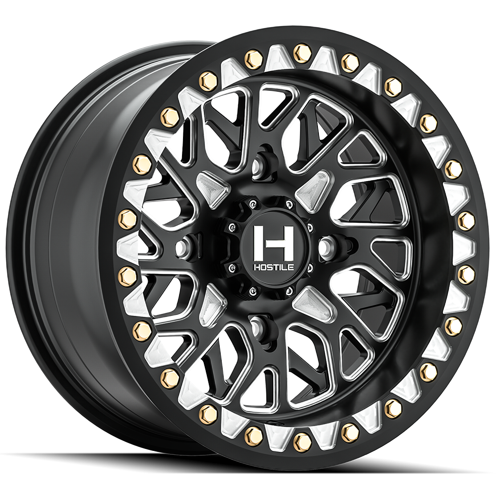Hostile (UTV) Ridgecrest-Beadlock, 15x7, 4x156, ET13, CB132, Blade Cut (Satin)