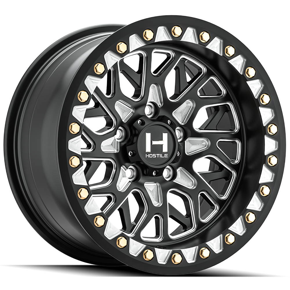 Hostile (UTV) Ridgecrest-Beadlock, 15x7, 5x114.3, ET13, CB79.4, Blade Cut (Satin)