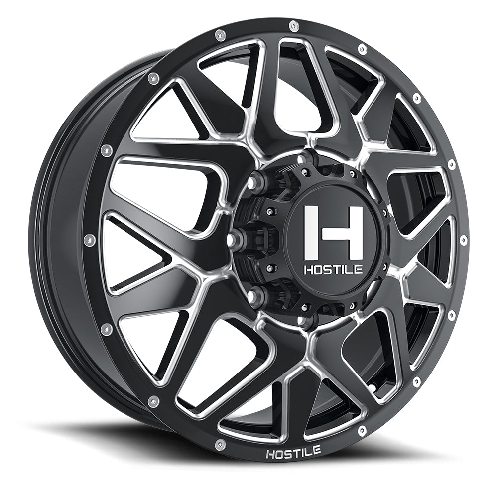 Hostile Diablo (Dually Series) 22x8.25, 8x200, ET123, CB142.2, Blade Cut H402-22828200+123B