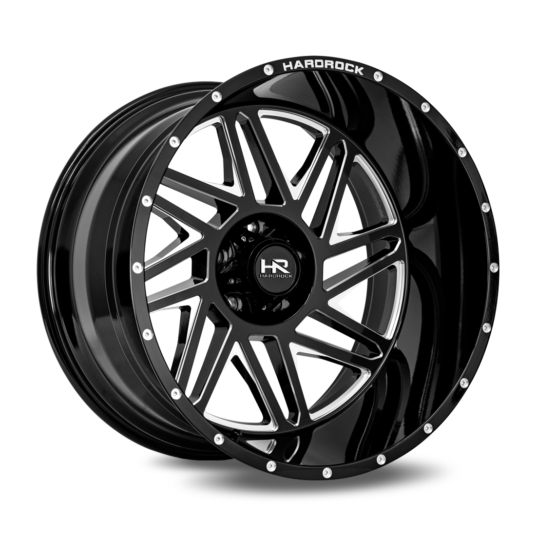 Hardrock Offroad Bones XPosed, 24x14, 8x180, ET-76, CB124.3, Gloss Black Milled
