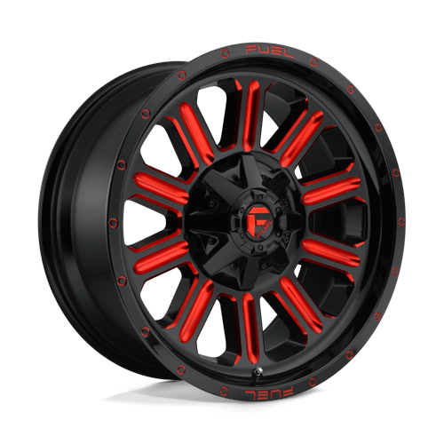 Fuel 1PC D621 HARDLINE, 20X9, 8X165.1, ET1, CB125.1, GLOSS BLACK RED TINTED CLEAR
