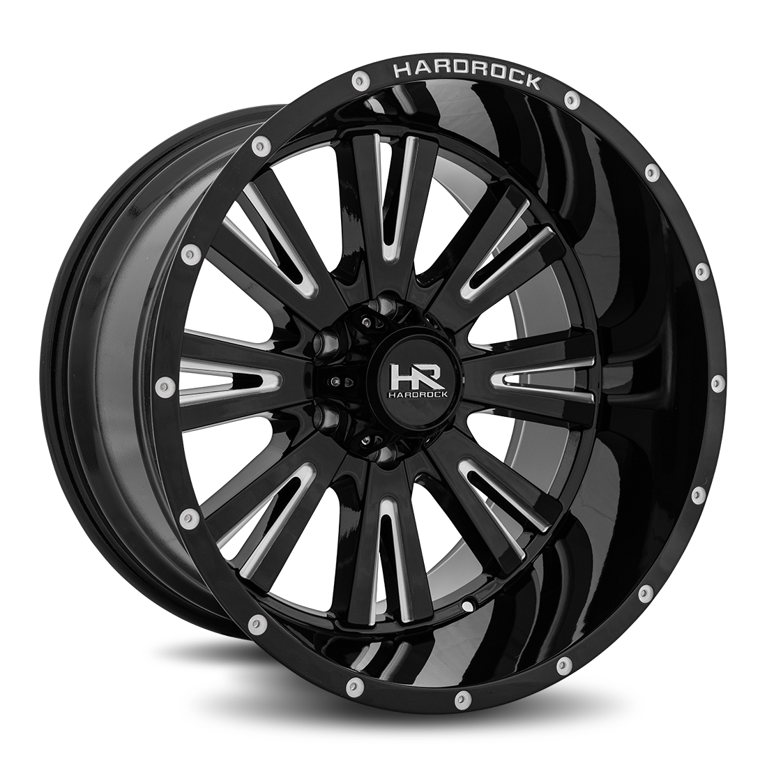 Hardrock Offroad Spine XPosed, 20x12, 8x170, ET-44, CB125.2, Gloss Black Milled