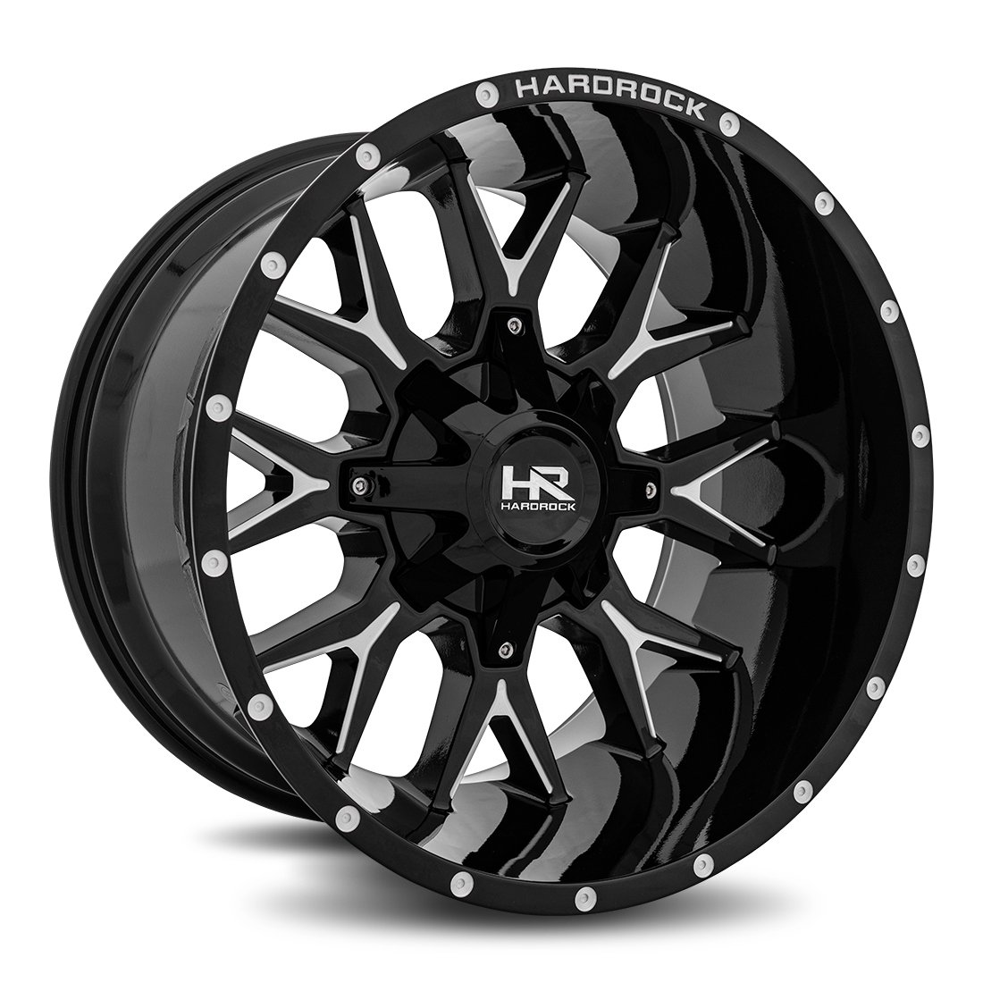 Hardrock Offroad Affliction, 20x12, 8x180, ET-44, CB124.3, Gloss Black Milled