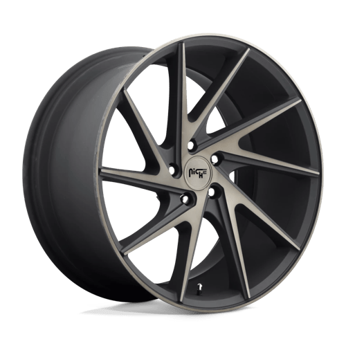 Niche 1PC M163 INVERT, 20X10.5, 5X114.3, ET45, CB72.6, MATTE BLACK MACHINED RING