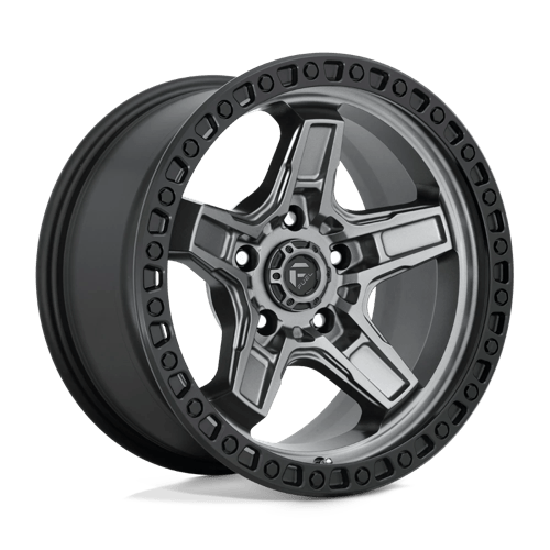 Fuel 1PC D698 KICKER, 17X9, 5X127, ET-12, CB71.5, MATTE GUNMETAL BLACK BEAD RING