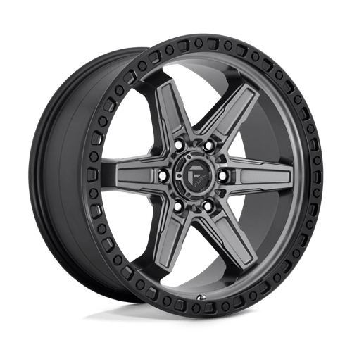 Fuel 1PC D698 KICKER, 20X9, 6X4.5, ET20, CB66.06, MATTE GUNMETAL BLACK BEAD RING