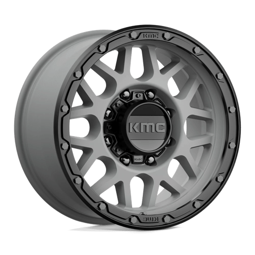 KMC KM535 GRENADE OFF-ROAD, 17X9, 8X180, ET18, CB124.2, MATTE GRAY W/ MATTE BLACK LIP