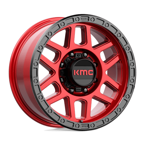 KMC KM544 MESA, 18X9, 8X180, ET18, CB124.2, CANDY RED W/ BLACK LIP