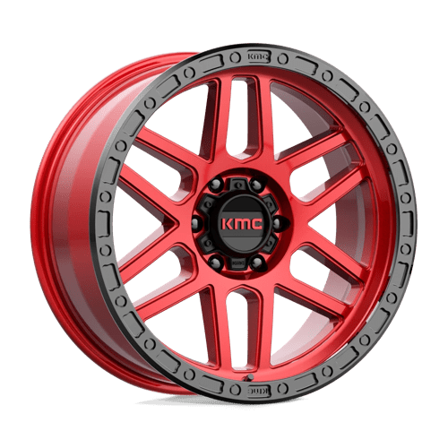 KMC KM544 MESA, 20X9, 6X135, ET0, CB87.1, CANDY RED W/ BLACK LIP