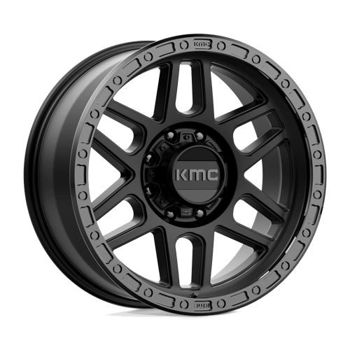 KMC KM544 MESA, 20X9, 8X180, ET0, CB124.2, SATIN BLACK W/ GLOSS BLACK LIP