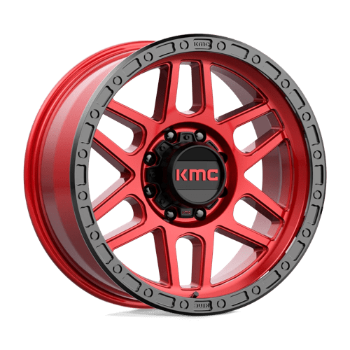 KMC KM544 MESA, 20X9, 8X180, ET0, CB124.2, CANDY RED W/ BLACK LIP