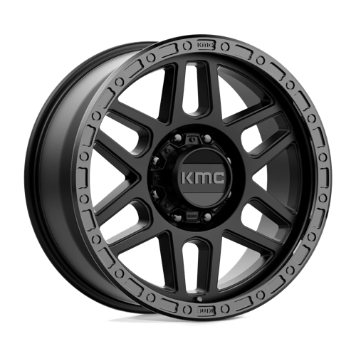 KMC KM544 MESA, 20X9, 8X165.1, ET18, CB125.1, SATIN BLACK W/ GLOSS BLACK LIP